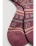 Ysabel Mora Y12889 Γυναικεία Κάλτσα 1 ζευγάρι από μαλλί ανκορά  με σχέδια,  ΣΚΟΥΡΟ ΡΟΖ